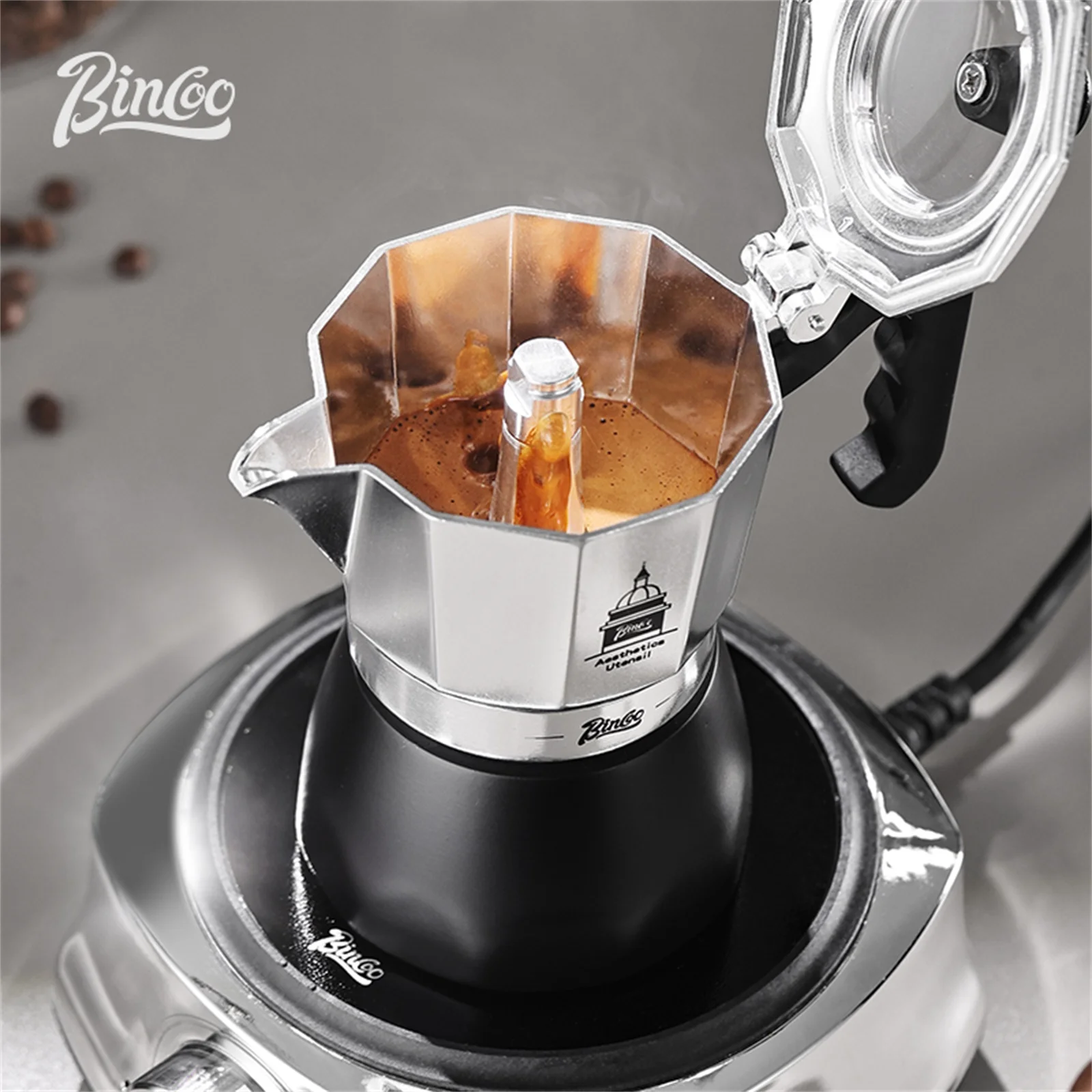 BINCOO Double Valve Moka Pot，E - Coffee Tea Chocolate ulasan dan harga