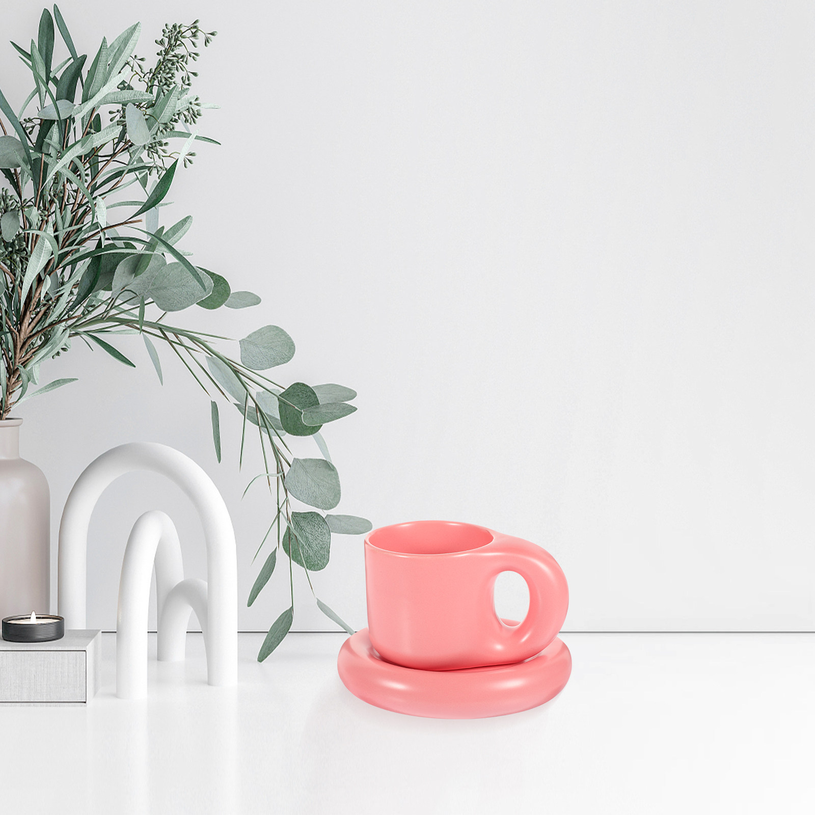 Ceramic Coffee Cup Set with Sa - Coffee Tea Chocolate ulasan dan harga