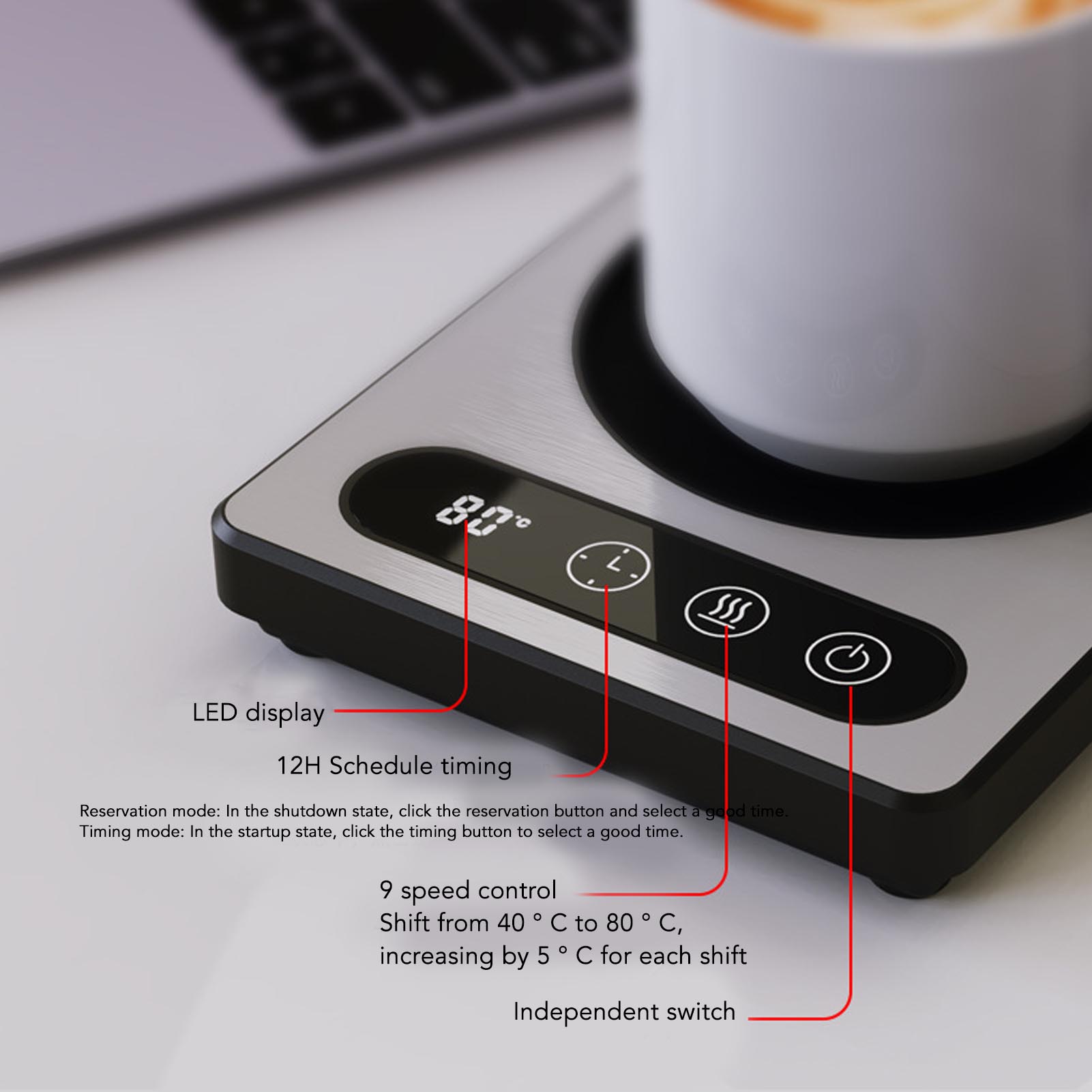 36W Coffee Cup Heater Touch Co - Coffee Tea Chocolate ulasan dan harga